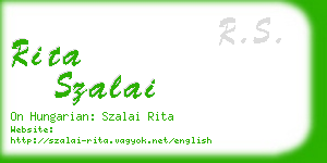 rita szalai business card